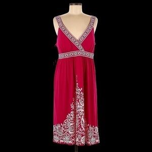 Apt. 9 Pink Fuchsia Scroll Empire Sleeveless Tank Dress